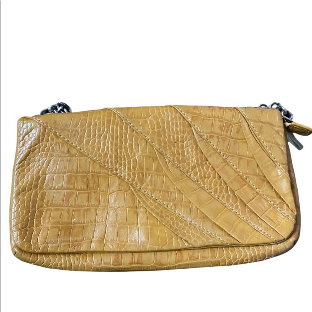 Tahari yellow snakeskin wallet